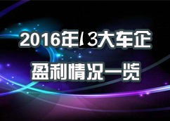 干货来了!2016年13大车企盈利情况一览